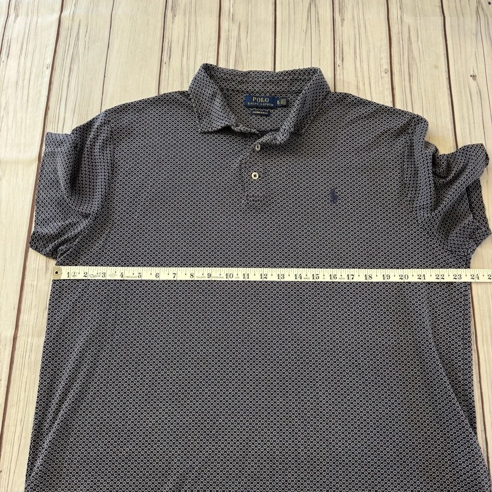 Polo Ralph Lauren Men's Polo‎ Shirt Performance All Over Pattern Blue Size XL